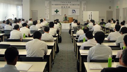安全大会で三遊亭楽春が健康講演をしました。